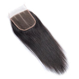 Load image into Gallery viewer, Morketic Straight HD Transparent 4x4 Swiss Lace Closure With Baby Hair Black Brazilian Virgin Human Hair