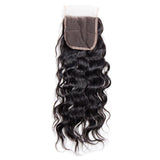 Load image into Gallery viewer, Morketic Brazilian Water Wave Closure Swiss Lace Closure With Baby Hair Wet And Wavy Human Hair