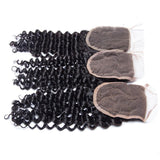 Load image into Gallery viewer, Morketic Virgin Brazilian Deep Curly Weave Human Hair Swiss Lace Closure With Baby Hair