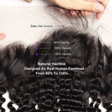 Load image into Gallery viewer, Morketic Brazilian Curly Hair 13x4 Ear To Ear Pre Plucked HD Transparent Lace Frontal Closure With Baby Hair Black Virgin Human Hair