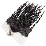 Load image into Gallery viewer, Morketic Curly 13x6 HD Transparent Lace Frontal Closure Ear To Ear Pre Plucked With Baby Hair Black Remy Brazilian Human Hair