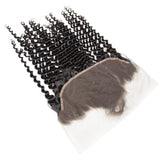 Load image into Gallery viewer, Morketic Curly 13x6 HD Transparent Lace Frontal Closure Ear To Ear Pre Plucked With Baby Hair Black Remy Brazilian Human Hair