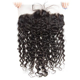 Load image into Gallery viewer, Morketic Brazilian Water Wave HD Transparent 13x6 Lace Frontal Closure Ear To Ear With Baby Hair Wet And Wavy Black Remy Human Hair Frontal