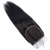 Load image into Gallery viewer, Morketic Pre Plucked Straight 5x5 Lace Closure Malaysian Remy Human Hair Closure Free Part
