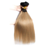 Load image into Gallery viewer, Morketic Straight Black Roots Strawberry Blonde Hair Brazilian Human Hair Bundle 1Pcs