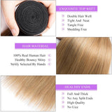 Load image into Gallery viewer, Morketic Straight Black Roots Strawberry Blonde Hair Brazilian Human Hair Bundle 1Pcs