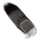 Load image into Gallery viewer, Morketic Peruvian Straight Remy Human Hair 5x5 Lace Closure Free Part Pre Plucked With Baby Hair