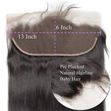 Load image into Gallery viewer, Morketic HD Transparent 13x6 Straight Frontal Black Remy Brazilian Human Hair Pre Plucked Lace Frontal Closure With Baby Hair