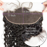 Load image into Gallery viewer, Morketic Brazilian Water Wave HD Transparent 13x6 Lace Frontal Closure Ear To Ear With Baby Hair Wet And Wavy Black Remy Human Hair Frontal