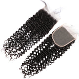 Load image into Gallery viewer, Morketic Curly 5x5 Invisible Swiss Lace Closure Free Part With Baby Hair Black Remy Deep Wave Human Hair