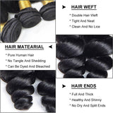 Load image into Gallery viewer, Morketic Long Brazilian Loose Wave Human Hair Weave 3 Bundles Natural Black Color