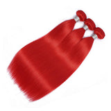 Load image into Gallery viewer, Morketic Red Colored Hair Straight Brazilian Human Hair Weave 3 Bundles