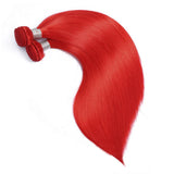 Load image into Gallery viewer, Morketic Red Colored Hair Straight Brazilian Human Hair Weave 3 Bundles
