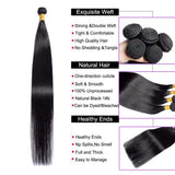 Load image into Gallery viewer, Morketic Long 4 Bundles With HD Frontal Straight Unprocessed Virgin Human Hair