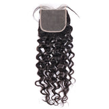 Load image into Gallery viewer, Morketic Water Wave 5x5 Invisible Swiss Lace Closure Free Part With Baby Hair Black Remy Human Hair