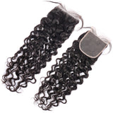 Load image into Gallery viewer, Morketic Water Wave 5x5 Invisible Swiss Lace Closure Free Part With Baby Hair Black Remy Human Hair