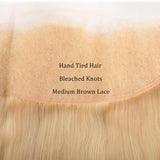 Load image into Gallery viewer, Morketic Straight HD Transparent 613 Blonde 13*4 Lace Frontal Closure Ear To Ear With Baby Hair Brazilian Remy Human Hair