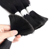 Load image into Gallery viewer, Morketic Straight Black Double Drawn 100 Virgin Human Hair No Weft For Braiding
