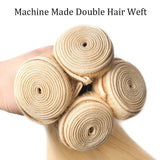 Load image into Gallery viewer, Morketic 613 Blonde Bundles With Closure Peruvian Straight Human Hair 3 Bundles With Closure