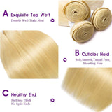 Load image into Gallery viewer, Morketic 613 Blonde Straight Hair Brazilian Human Hair 3 Bundles