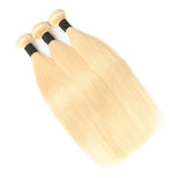 Load image into Gallery viewer, Morketic 613 Blonde Bundles With Closure Peruvian Straight Human Hair 3 Bundles With Closure
