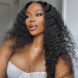 Load image into Gallery viewer, Jerry Curly Natural Black 13x4 HD Lace Frontal Double Drawn Human Hair Wig