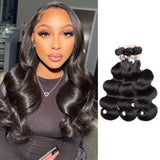 Load image into Gallery viewer, Morketic 12A Mink Brazilian Virgin Hair Body Wave 3 Bundles Unprocessed Remy Human Hair Weave Natrural Black