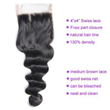 Load image into Gallery viewer, Morketic Raw Indian Virgin Hair Loose Wave 3 Bundles With 4x4 Lace Closure 100% Real Human Hair