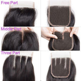 Load image into Gallery viewer, Morketic Straight HD Transparent 4x4 Swiss Lace Closure With Baby Hair Black Brazilian Virgin Human Hair