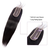 Load image into Gallery viewer, Morketic 2x6Inch Middle Part Lace Closure Brazilian Straight Remy Human Hair Swiss Lace Closure With Baby Hair