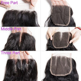 Load image into Gallery viewer, Morketic Brazilian Water Wave Closure Swiss Lace Closure With Baby Hair Wet And Wavy Human Hair