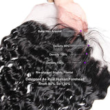 Load image into Gallery viewer, Morketic Brazilian Water Wave HD Transparent 13x4 Ear To Ear Lace Frontal Closure With Baby Hair Black Wet And Wavy Human Hair