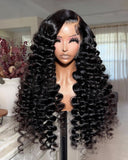 Load image into Gallery viewer, Wand Curls Natural Black Glueless 13x4/6x5 Pre-cut Lace Front Human Hair Wigs