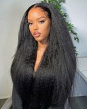 Load image into Gallery viewer, 3 In 1 Half Wig | Yaki Straight Natural Black Easy-Wear No Glue Needed Upgrade With Drawstring Cap Human Hair Wigs